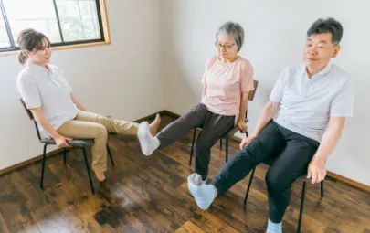 リハビリトレーニングの指導と身体機能の評価